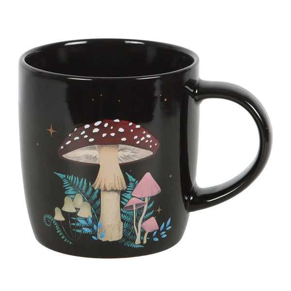 Forest Mushroom Mug

* Black Mug.
* Presentation Box
* Size: 9.3cm x 8.8cm (Not including handle)
* Made by Something Different under the Jones Home &amp; Gift brand


Start your day with a sip of serenity from this rounded mug featuring a magical forest mushroom print. Great for hot drinks on dreamy mornings or quiet evenings under the moonlight. 500ml capacity. Microwave safe. Dishwasher safe.

It is perfect for tea, coffee, or other liquids.

The mug includes a presentation box, making it a great gift fo