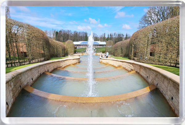 Jumbo Alnwick Castle Garden Fountains Cafe Blue Sky Clouds Spring Fridge Magnet