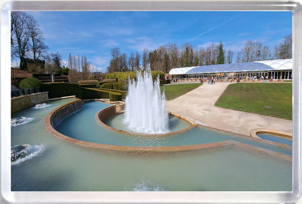 Jumbo Alnwick Castle Garden Fountains Cafe Blue Sky Fridge Magnet