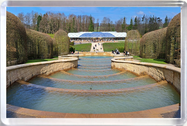 Jumbo Alnwick Castle Garden Fountains Cafe Blue Sky Spring Fridge Magnet