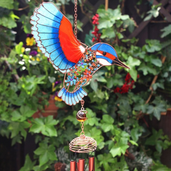 Kingfisher Windchime Home Garden Decoration Meditation Spiritual Celtic Pagan Birds
