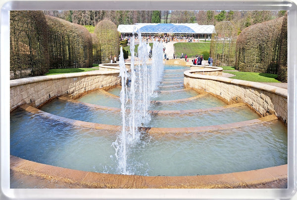 Large Alnwick Castle Garden Fountains Top View Cafe Spring Fridge Magnet