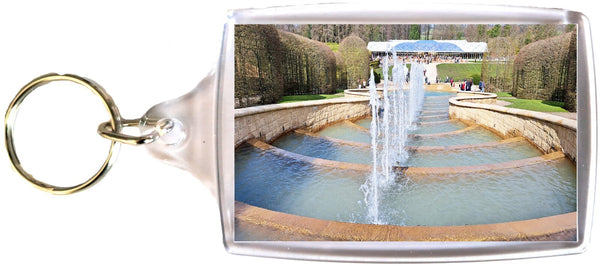 Large Alnwick Castle Garden Fountains Top View Cafe Spring Keyring