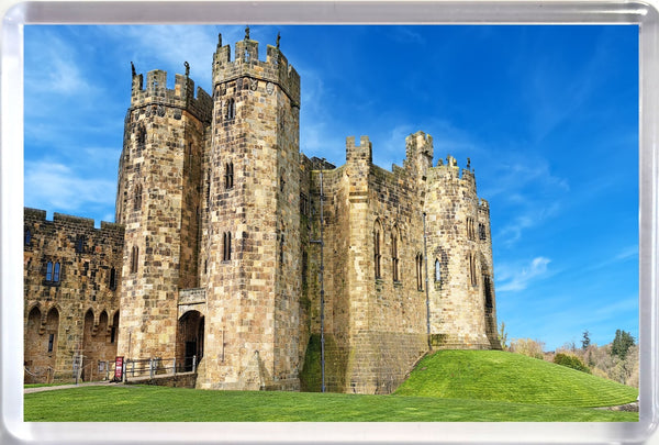 Large Alnwick Castle Tower fridge magnet Sunny Day