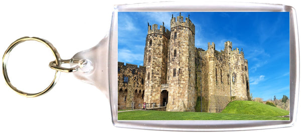 Large Alnwick Castle Tower keyring Sunny Day