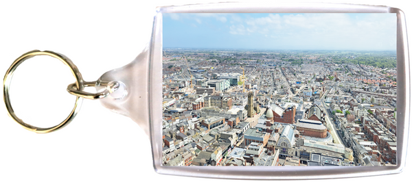 Large Blackpool Tower Keyring showing Blackpool Town Centre from the air taken from Blackpool Tower.