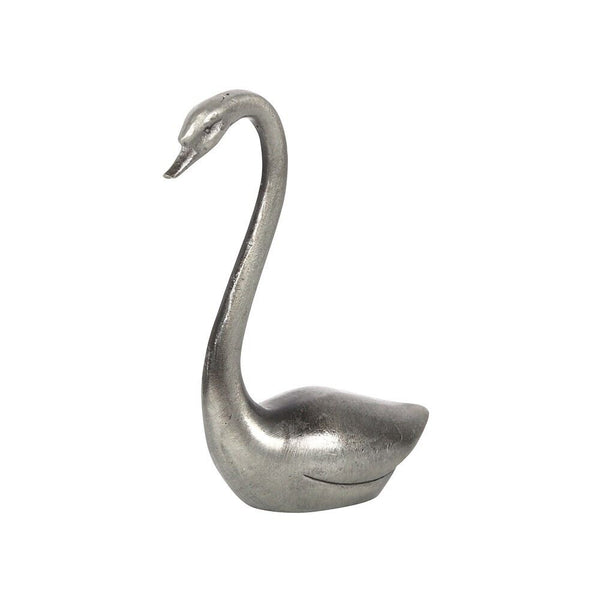 Metal Swan Ring Holder

* Iron
* Holds Rings
* Can be used as a cute standing ornament
* Place on desk, vanity drawers, shelves and more
* Keep your rings safe and in one place
* 6.5cm x 5cm x 1.8cm


Cute and quirky alternative to a jewellery box.

Ideal gift for swan lovers.


Display your precious jewellery collection with this elegant metal swan ring holder.

The intricate design of the swan-shaped display stand is perfect for showcasing your favourite rings.

Made from high-quality metal, it is durable