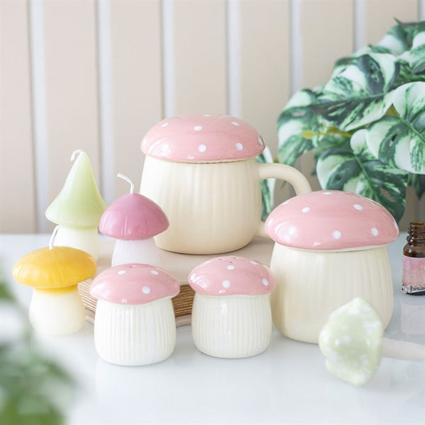 Pink Mushroom Oil Burner Tealight Candle Melt Mothers Day Christmas Valentines Gift Ormanent Ceramic