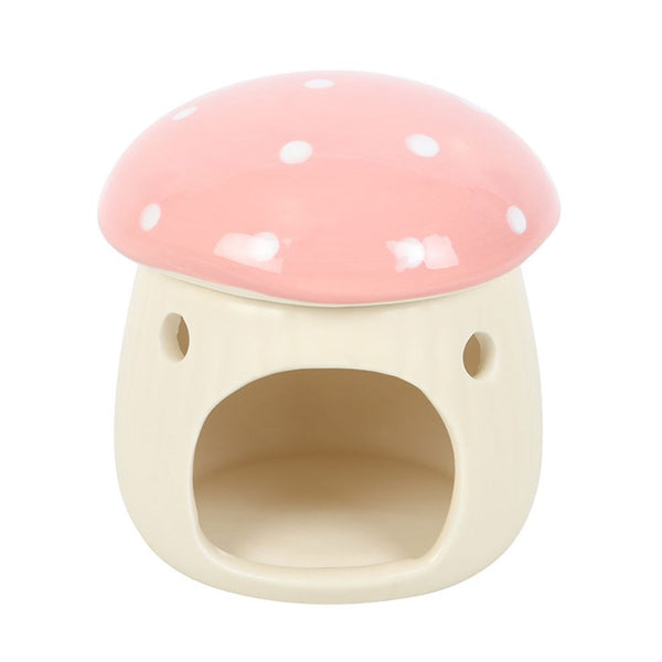 Pink Mushroom Oil Burner Tealight Candle Melt Mothers Day Christmas Valentines Gift Ormanent Ceramic