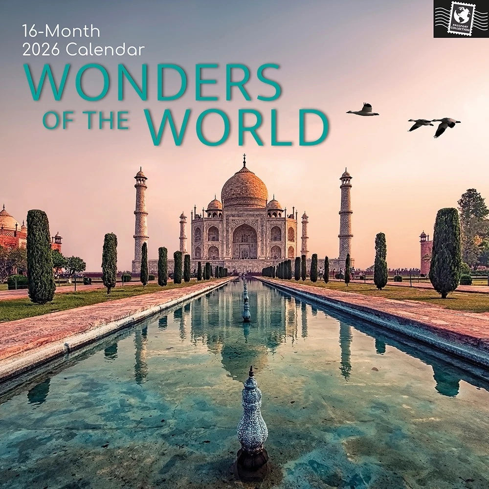 2026 Wonders of the World Wall Calendar International Landmarks Landscapes Scene