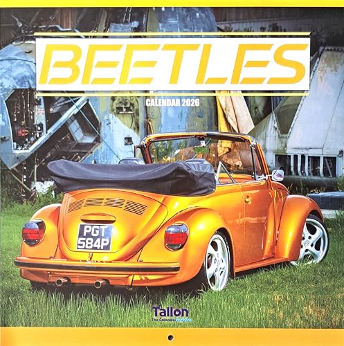 2026 Beetles Camper Van Buses Square Wall Calendar 16 Months Retro Vintage Classic Original Old 60s 70's 80's Home Kitchen Christmas Birthday New Year