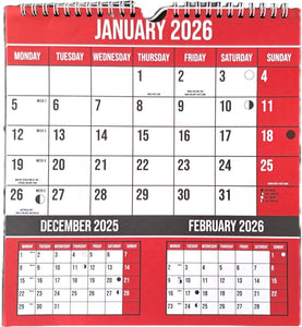 2026 Three Month to View Wall Planner Organiser Calendar Commercial Office Home