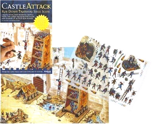 Castle Attack Siege Scene Rub Down Transfer Pack Medieval Educational Kid School