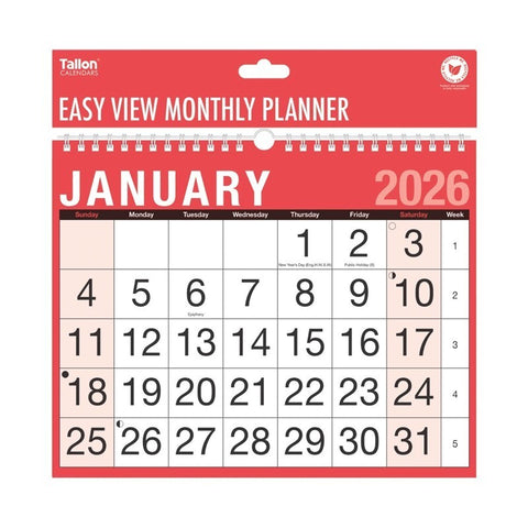2026 Month to View Wall Planner Organiser Calendar Commercial Office Home Easy
