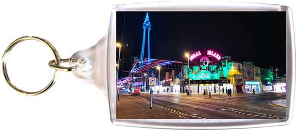 Large Blackpool Keyring Keychain Tower Beach Pier Seaside Illuminations Souvenir