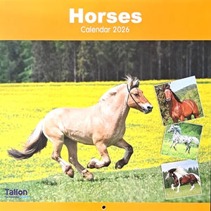 2026 Horses Square Wall Calendar Wild Domestic Pet Equine Stallion Mare Racing Working Planner Organiser Home Kitchen Office Christmas Birthday New Year