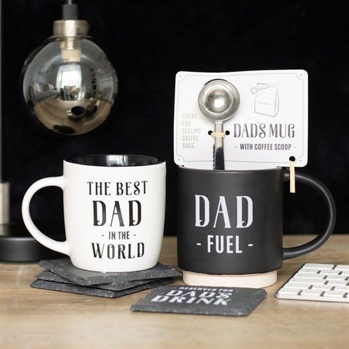 Dad Fuel Mug and Coffee Scoop Clip Fathers Day Birthday Christmas Gift