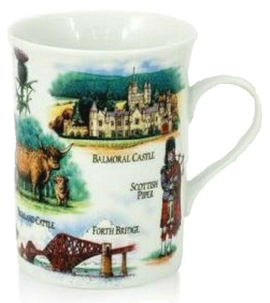 Scottish Mug Scotland Cup Edinburgh Castle Lochness Scenes Landmarks Piper