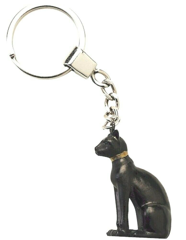Egyptian Black Cat Resin Keyring
