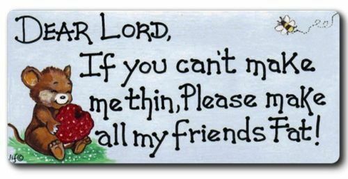 Dear Lord, if you can't make me thin, please make all my friends fat!