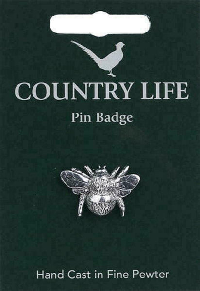 Bee Silver Pewter Badge on Display Card