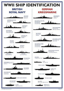 WW2 A3 Poster Warship Identification British Royal Navy German Reproduction