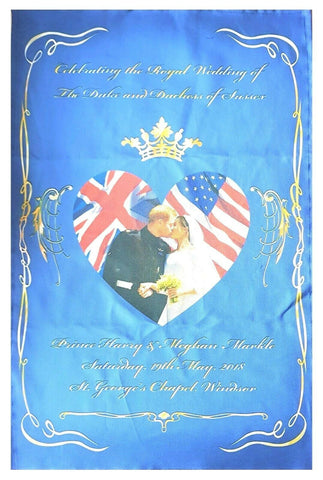 Prince Harry Royal Wedding Tea Towel Blue