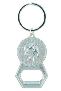 British Coin Keyring Queen Elizabeth II Bottle Opener