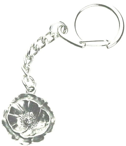 Poppy Keyring Silver Pewter