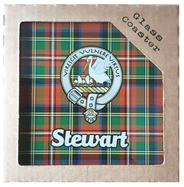 Stewart Glass Tartan Coaster in gift box