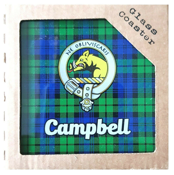 Campbell Glass Tartan Coaster in Gift Box