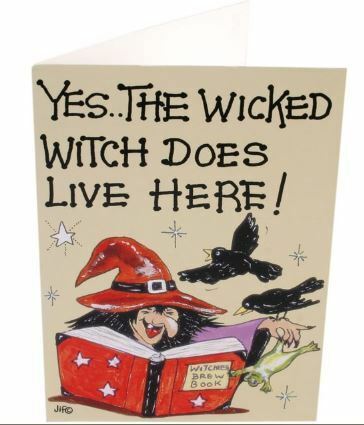 Yes The wicked witch does live here greeting card