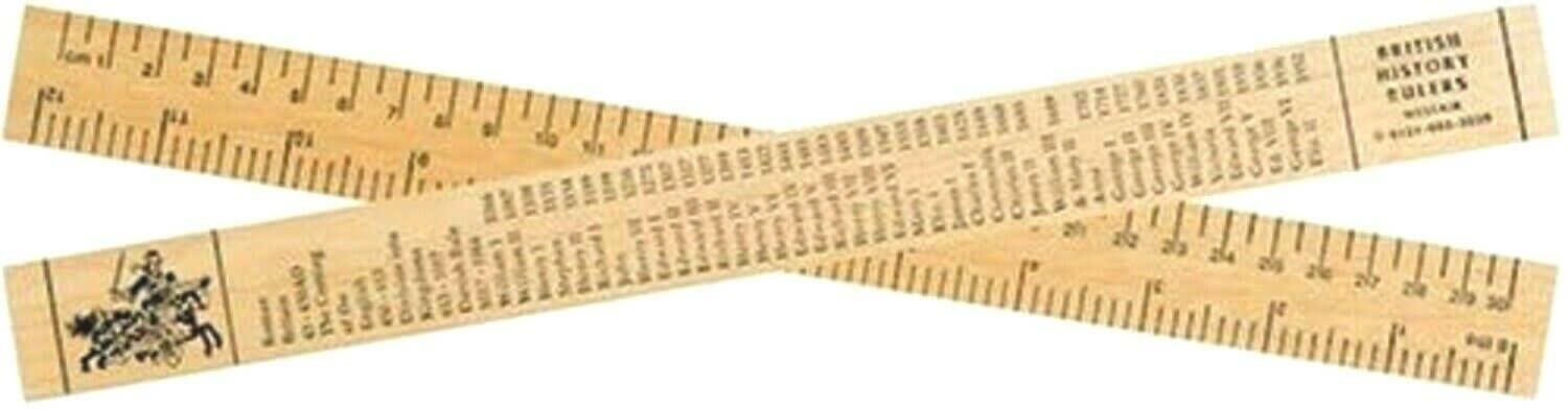 British Timeline History Ruler Wood Double Sided Childrens School Kings & Queens King Charles III