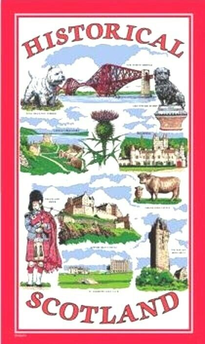 Historical Scotland Tea Towel