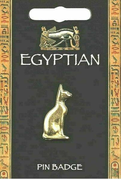 Egyptian Cat Badge Pin Gold Plated Egypt Bast Souvenir Gift Bastet Purse Charm