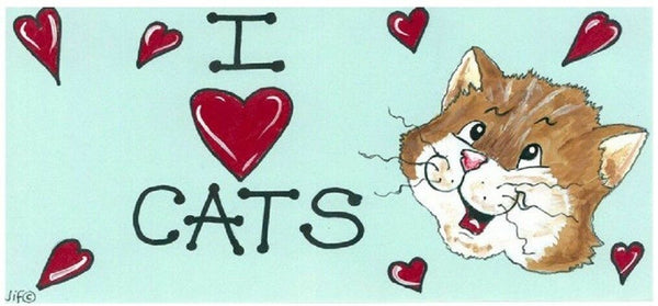 I Love Cats Wall Sign