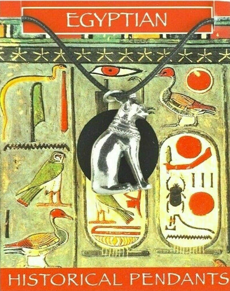 Silver Pewter Egyptian Cat Pendant in display card
