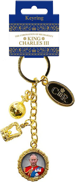 King Charles III Coronation Keyring Keychain Royal Souvenir Gift Fob Portrait