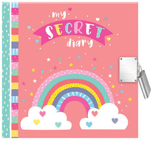 My Secret Diary Note Book Journal Padlock Keys Girls Boys Kids Love Hearts Gift