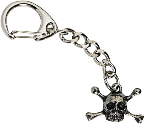 Skull & Crossbones Keyring     Pewter Carabiner Slip Make by Westair Reproductions Ltd    Makes an ideal gift