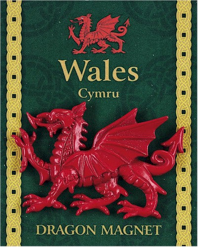 Welsh Red Dragon Fridge Magnet  Handmade in the UK Resin Size: 6cm x 4cm approx Attached to Information Card  Makes an ideal gift for friends and family or a souvenir of your visit to Wales.