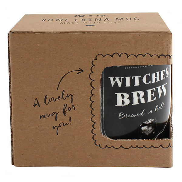 Witches Brew Mug Black Bone Cup Pagan Wiccan Gift Halloween Birthday Christmas